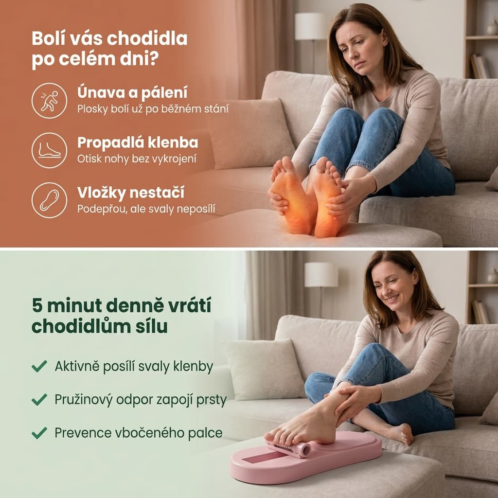 Posilovač klenby chodidla při únavě a bolesti plosek